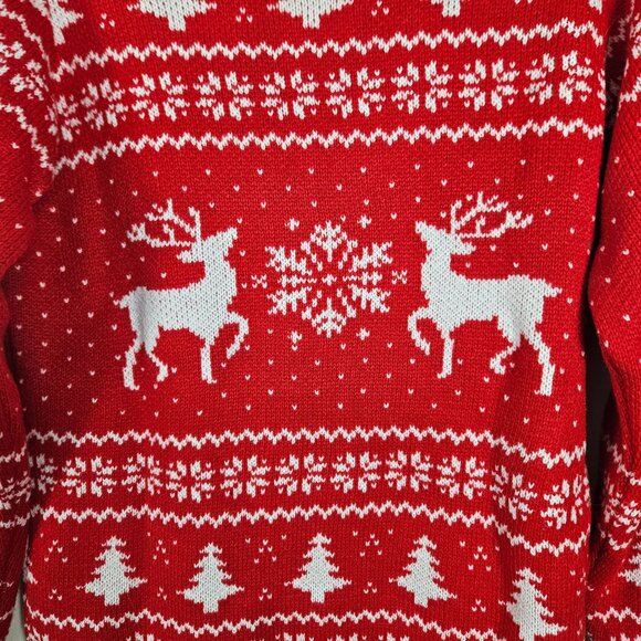 Alyweatry Womens Christmas Cardigan Sweater Red V-Neck Button Down Knit Festive - Picture 7 of 11